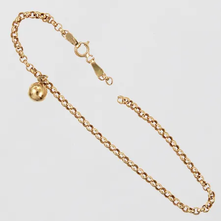 Kedja med berlock defekt längd: ca 18cm bredd: ca 1mm 18K  Vikt: 1,9 g