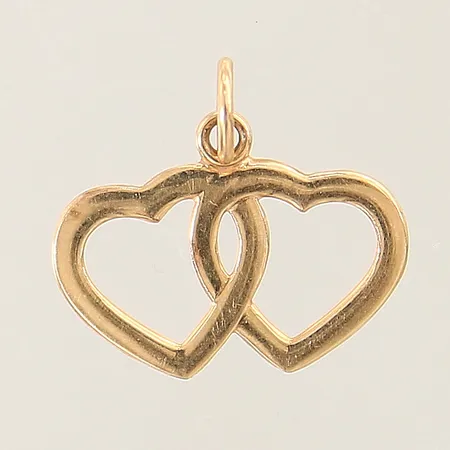 Hänge dubbelhjärta GFAB 13x15mm 18K  Vikt: 0,4 g