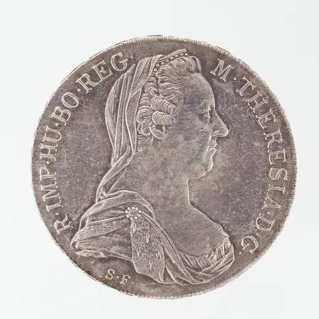 Mynt 1 Thaler - Maria Theresia 1780 Ø41mm Silver 833/1000.  Vikt: 28 g