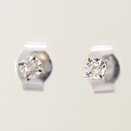 Örhängen med diamanter 2xca 0,01ct vitguld 18K  Vikt: 0,8 g