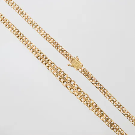 Collier doserad X-länk längd 50cm, bredd 5,5-9mm, svenska stämplar, 18K Vikt: 23,9g Vikt: 23,9 g
