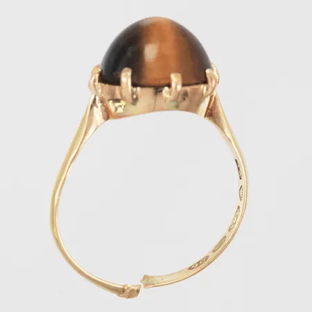 Ring med tigeröga defekt 14K Vikt: 3,8 g