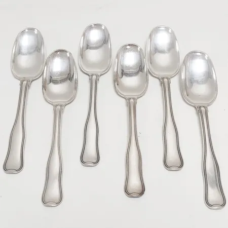 6 Skedar Georg Jensen, originallinda, 925/1000 silver Vikt: 320,1g Vikt: 320,1 g