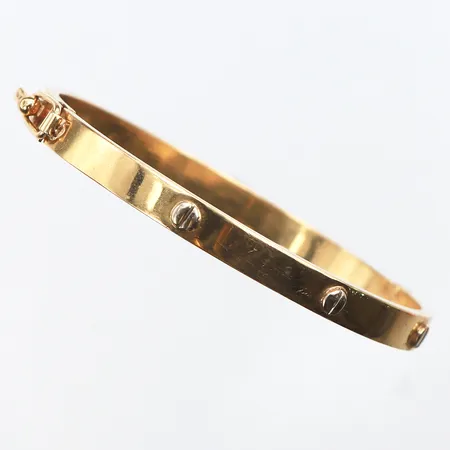 Stelt armband barn, innermått: 5,2-4,5cm, bredd:8,6, 18K. Vikt: 8,3 g