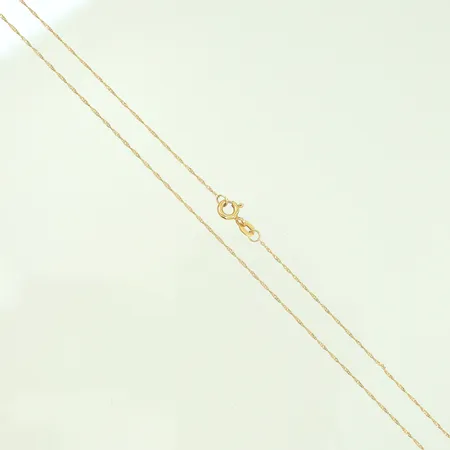 Halskedja Singapore, längd 53cm bredd 1mm 14K, 0,9g 