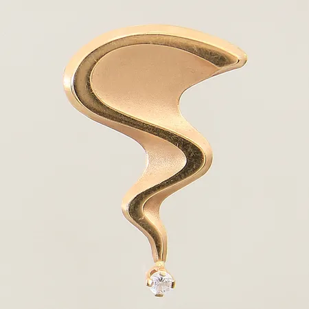 Hänge med vit sten 25x1,6mm Alton 18K  Vikt: 1,4 g