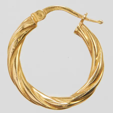 Udda örhänge Ø20mm, bredd 3mm, ihålig, GFAB, små bucklor, 18K Vikt: 0,8g Vikt: 0,8 g