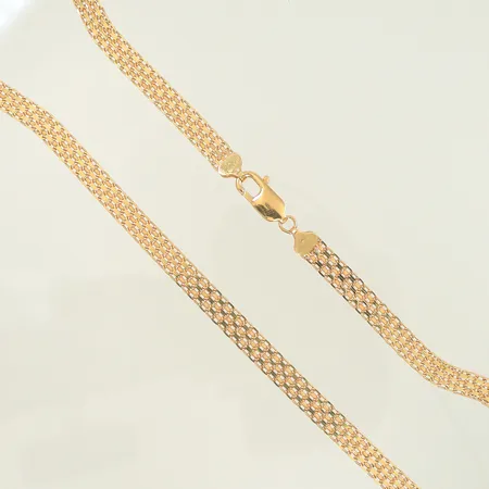 Halsband X-länk längd 42cm bredd 6mm, 18K 17,9g
