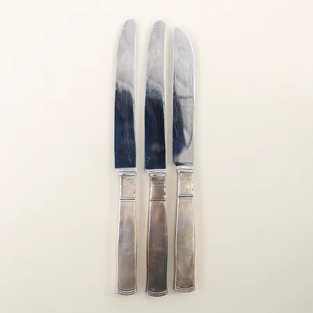 Diverse silverknivar modell Rosenholm GAB längd 19-20cm blad i rostfritt stål silver 830/1000 Vikt: 164,7 g
