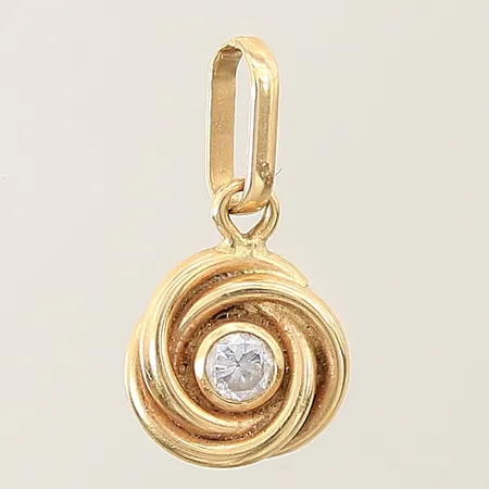Hänge med vit sten 16x9mm 18K Vikt: 0,8 g