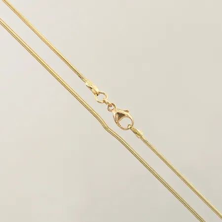 Kedja Ormlänk längd 45,5cm bredd 1,1mm brott i länk 18K  Vikt: 7,1 g
