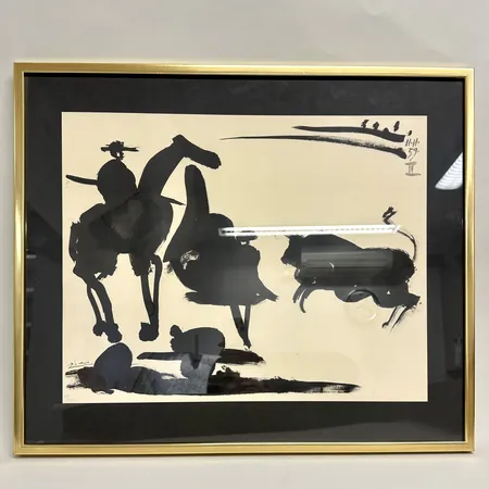 Tavla Tjurfäktning 11/11/59 II Pablo Picasso (1881-1979), arkmått 42 x 53cm Skickas med postpaket.