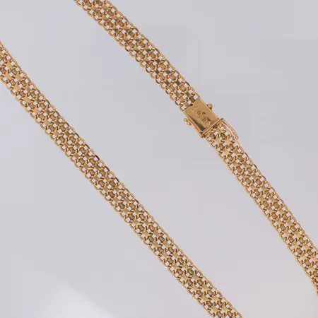 Collier X-länk, längd 40cm, bredd 7,8mm 18K Vikt: 32 g