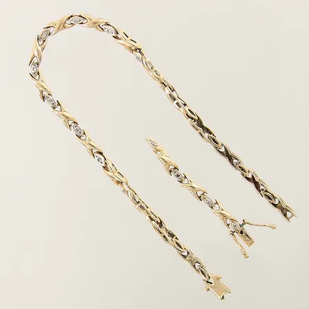 Armband med 8/8-slipade diamanter 21 x ca 0,005ct av/defekt 18K Vikt: 7,5 g