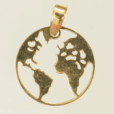 Hänge "världskarta" 24 x 19mm (repigt) 18K, 0,7g 