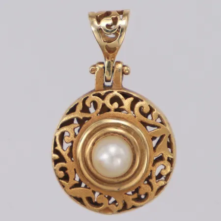 Hänge med pärla, längd 25mm, 14K Vikt: 3,8 g