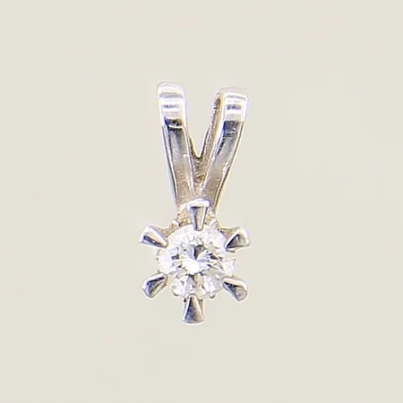 Hänge med diamant 0,10ct 10x3,4mm vitguld 18K Vikt: 0,5 g