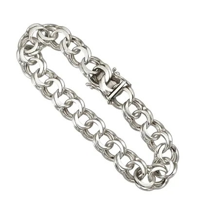 Armband Bismarck silver, längd 20 cm, bredd 11 mm, bruksmärken/slitage Vikt: 28,1 g