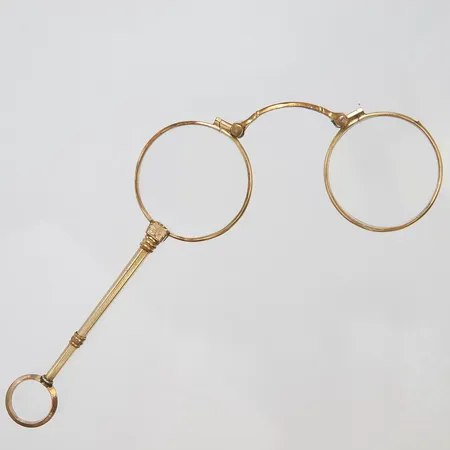 Lorgnette i metall, slipat glas, Brv: 29,8g