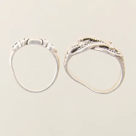 Ringar två stycken buckliga silver 925/1000 Vikt: 6,2 g