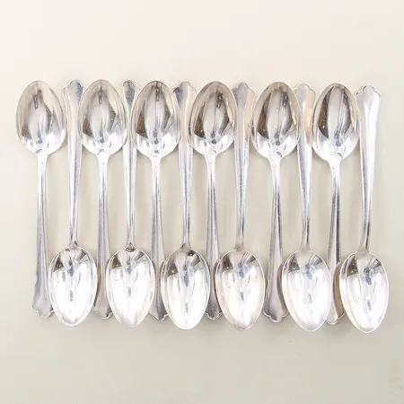 12 Kaffeskedar modell Chippendale GAB längd 12cm silver 830/1000  Vikt: 148,9 g