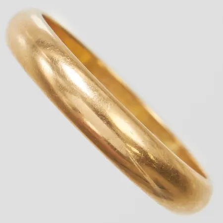 Ring slät, stl:19½, bredd 4mm, 18K Vikt: 5,0g Vikt: 5 g