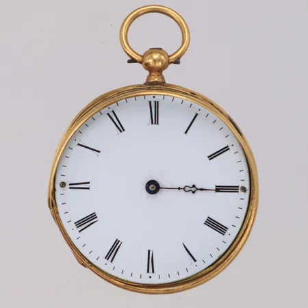 Fickur Ø36,5mm 18K, defekt, 18K. Bruttovikt 28,4g