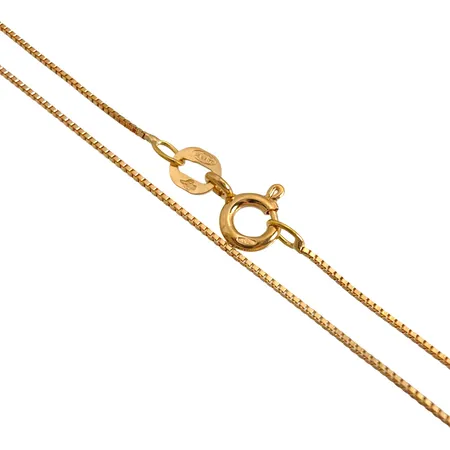 Halskedja Venezia, 18K guld, Balestra Italien, svensk kontrollstämpel, längd 37,5 cm, bredd 0,5 mm, fint skick Vikt: 1,3 g