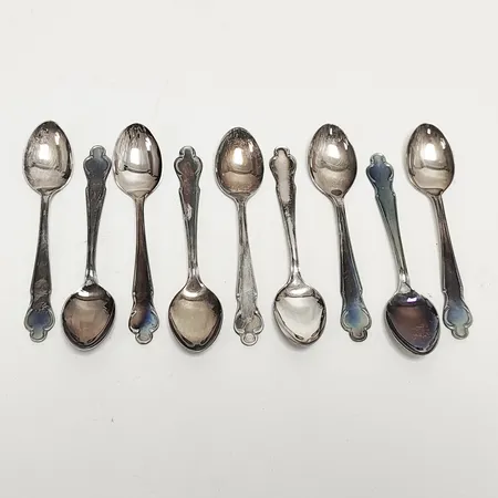 9 Kaffeskedar, 830/10000 silver Vikt: 97,0g Vikt: 97 g
