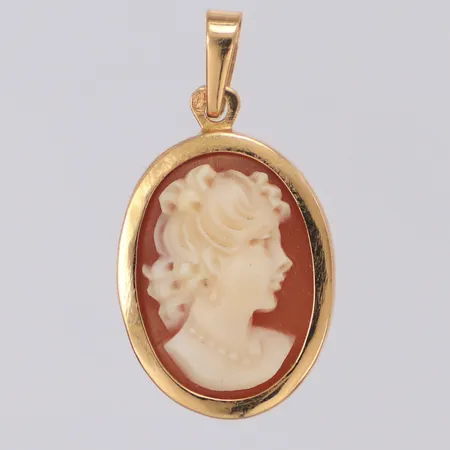 Hänge med camé, längd 23mm, 18K Vikt: 1,6 g