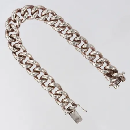 Armband Pansar längd 19,5cm, längd 12,5mm, ihålig,  år 1991, 830/1000 silver  Vikt: 30,1 g