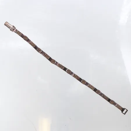 Armband, längd:18,5cm, bredd:4,3mm, 830/1000 silver. Vikt: 12,8 g