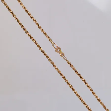 Kedja Cordell, kroklås, längd 53cm, bredd 2,4mm, buckla, ostämplat 14K Vikt: 14,3 g