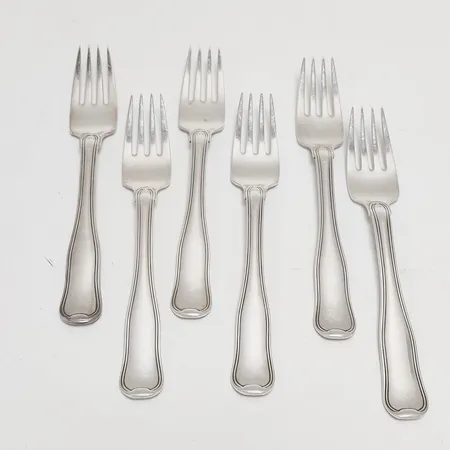 6 Gafflar Georg Jensen, originallinda, 925/1000 silver Vikt: 227,5g Vikt: 227,5 g