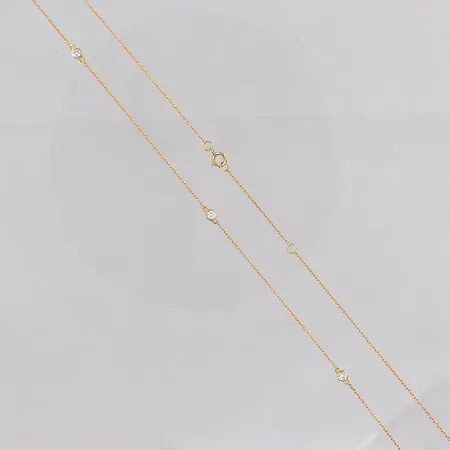 Collier Ankar med vita stenar längd 46 bredd 0,6-3mm, 18K Vikt: 1,6 g