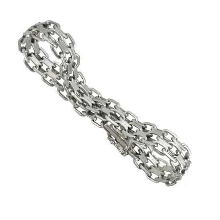 Armband X-länk silver 835/1000, längd 19,5 cm, bredd 10 mm, tillverkarstämpel FBM, svensk kontroll/importstämpel  Vikt: 23 g