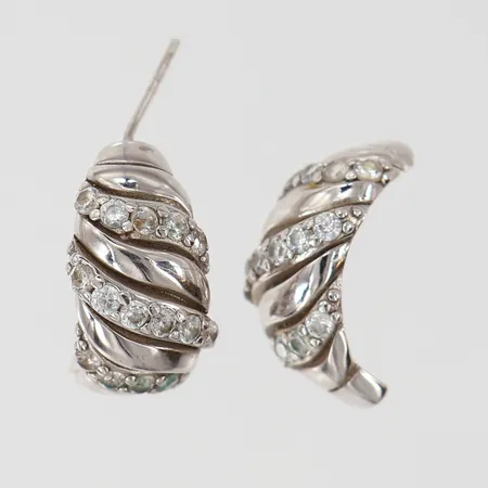 Ett par örhängen med stenar, defekt Silver 925/1000.  Vikt: 5 g