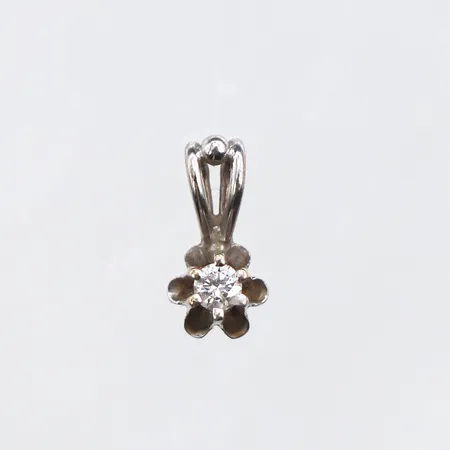 Hänge med diamant ca. 0,03ct, 10mm, vitguld, 18K Vikt: 0,4 g