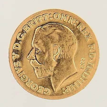 Mynt Georgivs V D.G. Britt:Omn:Rex F.D Ind:Imp 1911 Ø16mm 22K  Vikt: 1 g