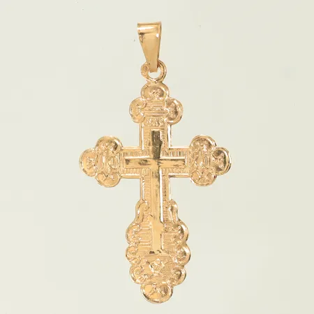 Hänge "Kors" 34 x 18mm (repigt, slitet) 18K, 1,2g 