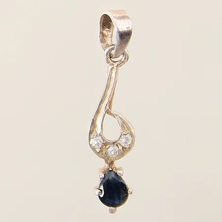 Hänge med vita och blå stenar 22x5mm silver 925/1000 Vikt: 0,6 g