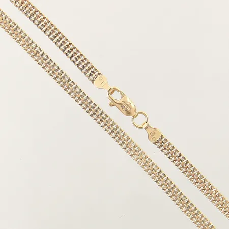 Collier Fiskben Balestra längd 45,5cm bredd 3,5mm något ojämn 18K Vikt: 9,9 g