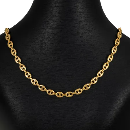 Halskedja Marinerlänk, 18K guld, svensk kontrollstämpel, längd 61,0 cm, bredd 6 mm, fint skick Vikt: 47,3 g