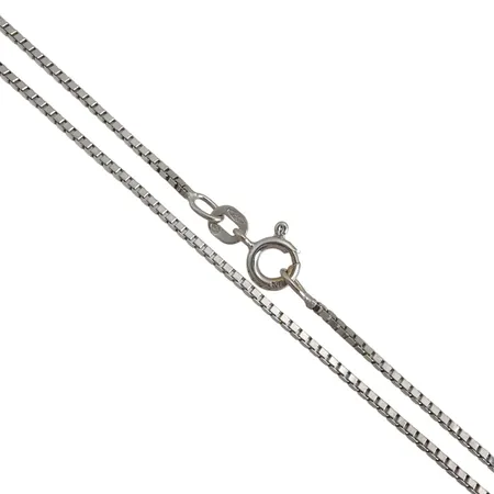 Halskedja Venezia, 18K vitguld, Balestra Italien, svensk kontrollstämpel, längd 40,5 cm, bredd 1,1 mm, fint skick Vikt: 4,7 g