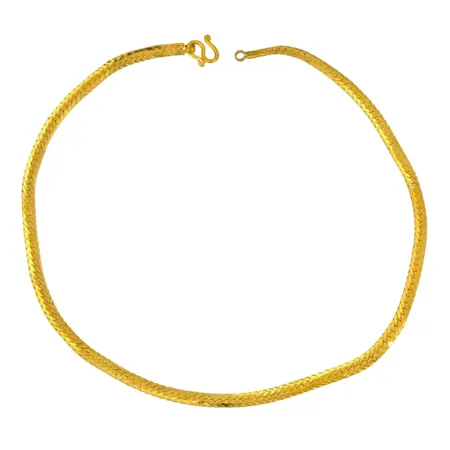 Halsband, 23K guld (965/1000), längd 40,5 cm, kedjans bredd 4,7 mm, ojämnheter, 2 bath Vikt: 30,4 g