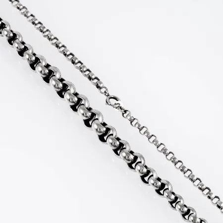 Collier doserad Ärtlänk 46cm bredd 4-9mm silver 830/1000 25,8g. 