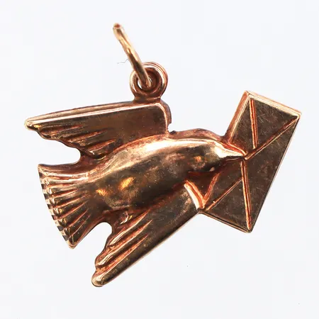 Hänge brevduva, 16mm, 18K Vikt: 1 g