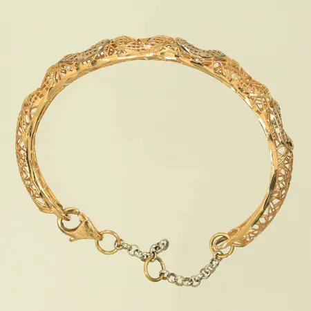 Barnarmband, tvåfärgat, omkrets 12cm, 18K, 5,7g Vikt: 5,7 g