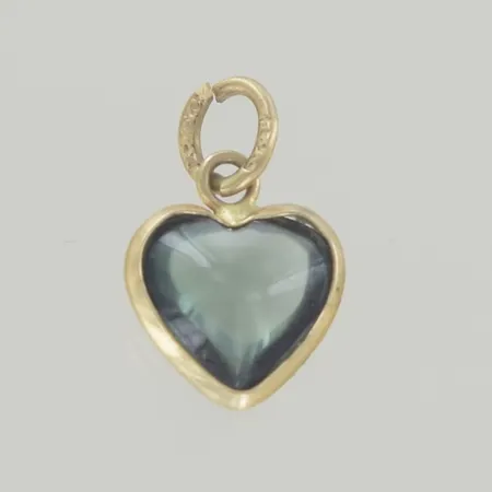 Hänge hjärta med sten, längd 1,5 cm, 18K Vikt: 0,8 g