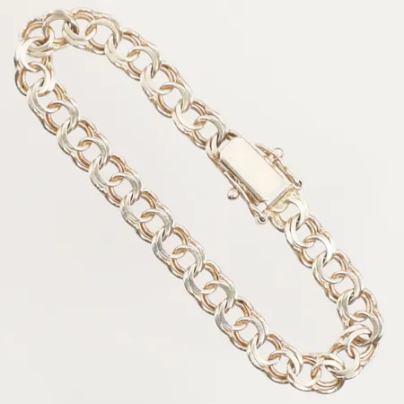 Armband Bismarck, längd 18cm, bredd 7,3mm, defekt lås, silver 835/1000 Vikt: 11,5 g